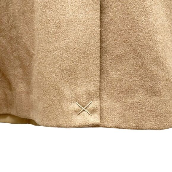 Boston Proper Wool Double Breasted Mid Length Belted Overcoat Camel Tan Size 4 - Picture 7 of 11